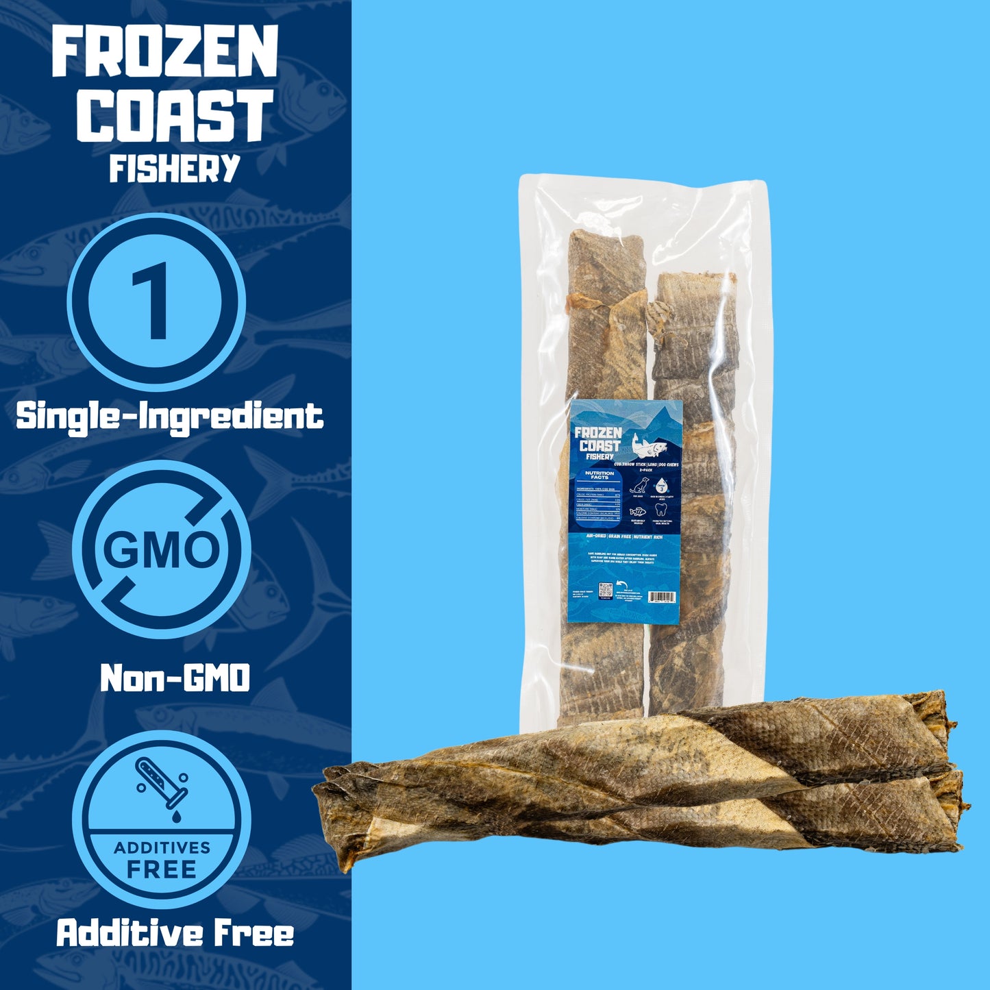 Cod Throw Stick Long-Dog Chews